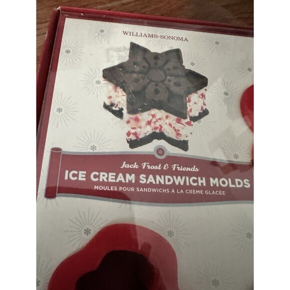 Williams-Sonoma Ice Cream Sandwich Red Molds Gingerbread/Snowman/Snowflake - Picture 2 of 4